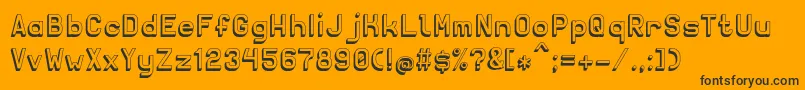 Solidsans3D-Schriftart – Schwarze Schriften auf orangefarbenem Hintergrund