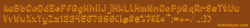 Solidsans3D-Schriftart – Orangefarbene Schriften auf braunem Hintergrund