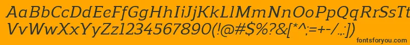 ReganslabMediumitalic-Schriftart – Schwarze Schriften auf orangefarbenem Hintergrund
