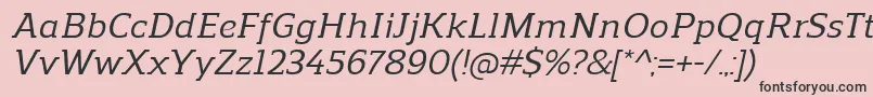 フォントReganslabMediumitalic – ピンクの背景に黒い文字
