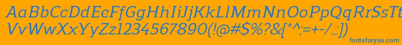 ReganslabMediumitalic Font – Blue Fonts on Orange Background