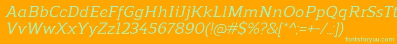 ReganslabMediumitalic Font – Green Fonts on Orange Background