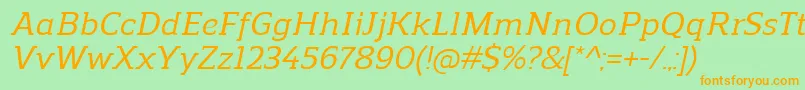 Czcionka ReganslabMediumitalic – pomarańczowe czcionki na zielonym tle