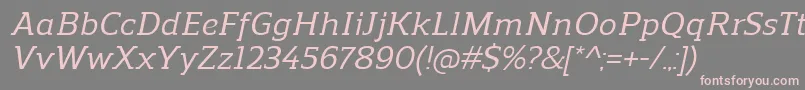 ReganslabMediumitalic-fontti – vaaleanpunaiset fontit harmaalla taustalla