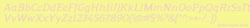 ReganslabMediumitalic Font – Pink Fonts on Yellow Background