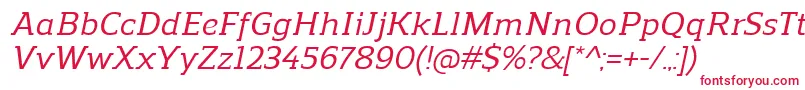 Czcionka ReganslabMediumitalic – czerwone czcionki