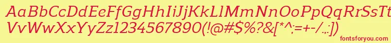 ReganslabMediumitalic Font – Red Fonts on Yellow Background