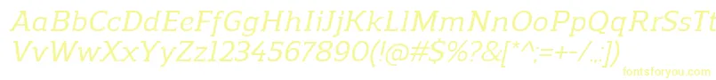 ReganslabMediumitalic Font – Yellow Fonts on White Background