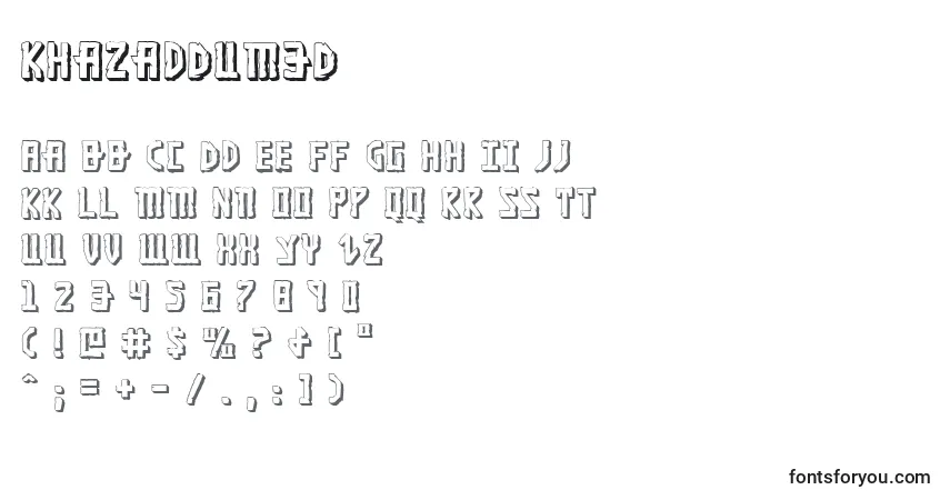 Schriftart KhazadDum3D – Alphabet, Zahlen, spezielle Symbole