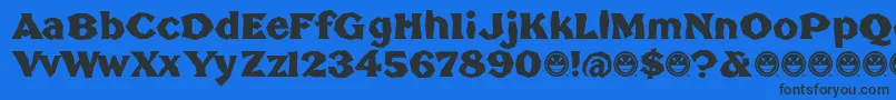 BrokenPoster Font – Black Fonts on Blue Background