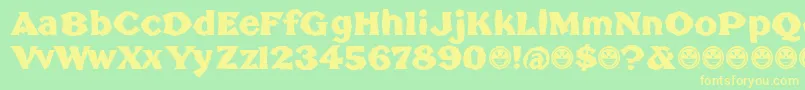 BrokenPoster Font – Yellow Fonts on Green Background