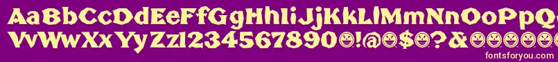 BrokenPoster Font – Yellow Fonts on Purple Background