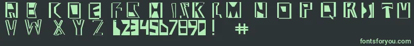 フォントAbstract ffy – 黒い背景に緑の文字