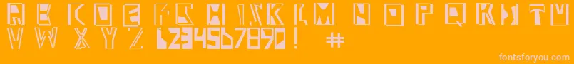 Abstract ffy Font – Pink Fonts on Orange Background