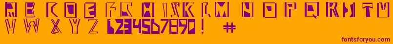 Abstract ffy Font – Purple Fonts on Orange Background