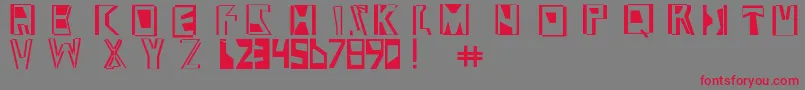 フォントAbstract ffy – 赤い文字の灰色の背景