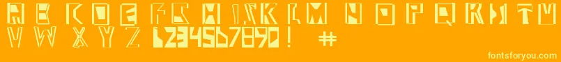Abstract ffy Font – Yellow Fonts on Orange Background