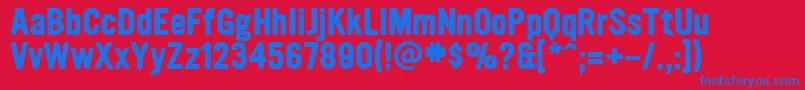 UltramagneticBold Font – Blue Fonts on Red Background