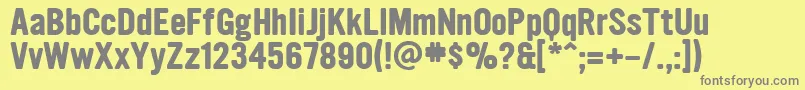 UltramagneticBold Font – Gray Fonts on Yellow Background