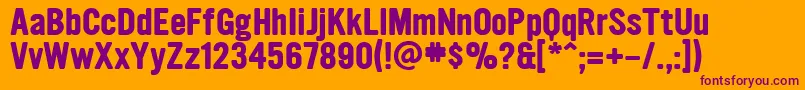 UltramagneticBold-Schriftart – Violette Schriften auf orangefarbenem Hintergrund
