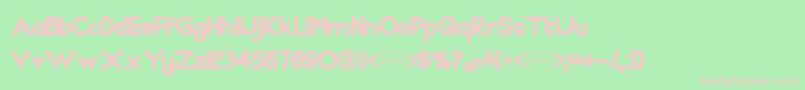 フォントRaphael – 緑の背景にピンクのフォント