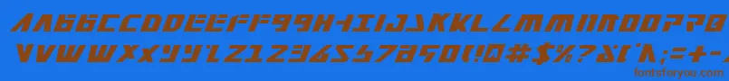 FalconheadItalic-Schriftart – Braune Schriften auf blauem Hintergrund