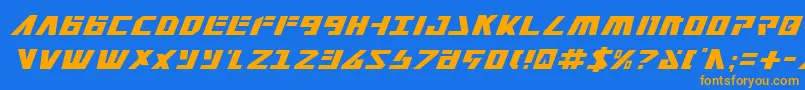 Czcionka FalconheadItalic – pomarańczowe czcionki na niebieskim tle