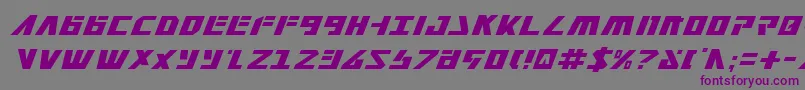 フォントFalconheadItalic – 紫色のフォント、灰色の背景