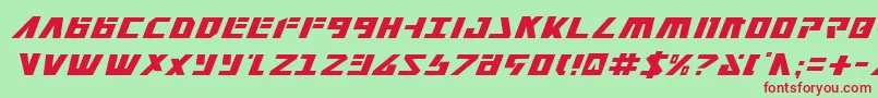 FalconheadItalic-Schriftart – Rote Schriften auf grünem Hintergrund