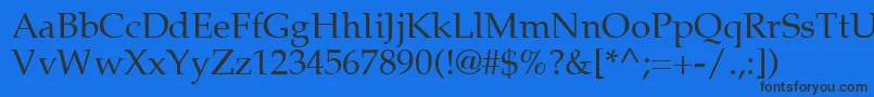 Lymphatic-Schriftart – Schwarze Schriften auf blauem Hintergrund