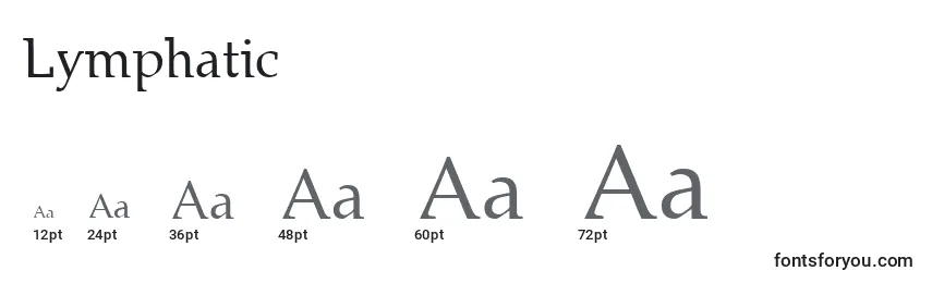 Размеры шрифта Lymphatic