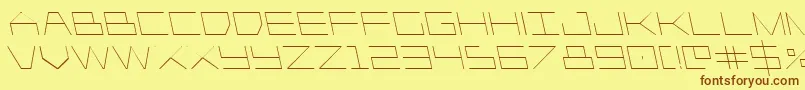 フォントPlayer1upleft – 茶色の文字が黄色の背景にあります。
