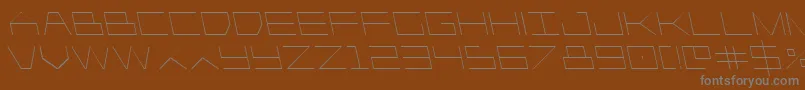 Player1upleft-Schriftart – Graue Schriften auf braunem Hintergrund