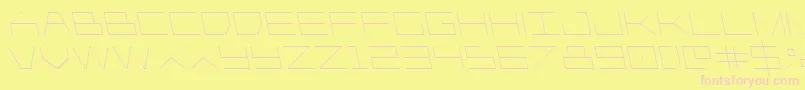 Player1upleft-Schriftart – Rosa Schriften auf gelbem Hintergrund