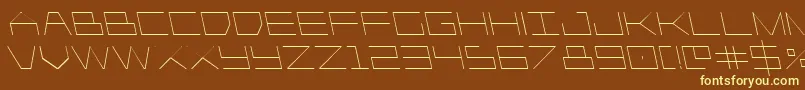Player1upleft-fontti – keltaiset fontit ruskealla taustalla