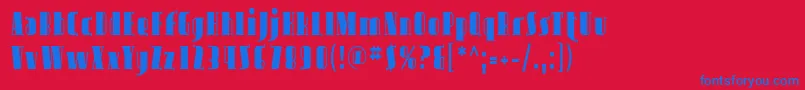 AvondaleCond Font – Blue Fonts on Red Background