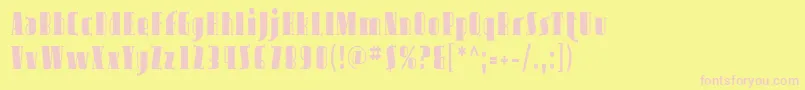 フォントAvondaleCond – ピンクのフォント、黄色の背景