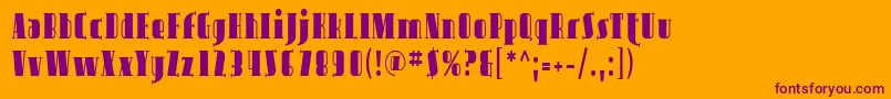 AvondaleCond Font – Purple Fonts on Orange Background