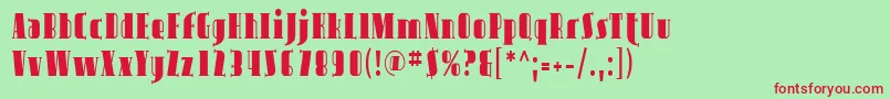 AvondaleCond Font – Red Fonts on Green Background