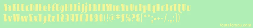 AvondaleCond-fontti – keltaiset fontit vihreällä taustalla