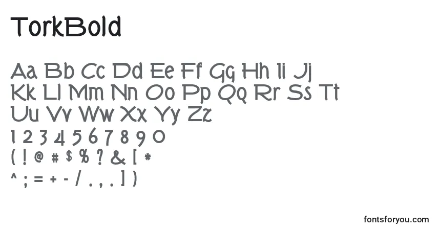A fonte TorkBold – alfabeto, números, caracteres especiais