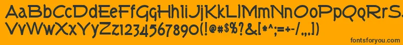 TorkBold-Schriftart – Schwarze Schriften auf orangefarbenem Hintergrund