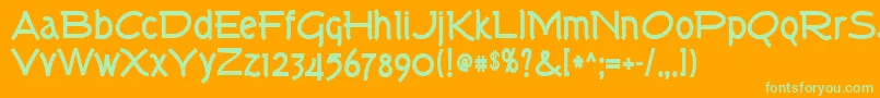 TorkBold Font – Green Fonts on Orange Background