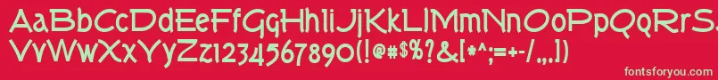 TorkBold Font – Green Fonts on Red Background