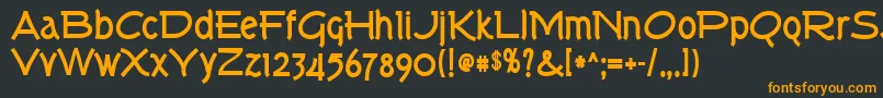 フォントTorkBold – 黒い背景にオレンジの文字