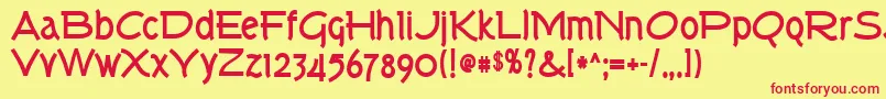 TorkBold Font – Red Fonts on Yellow Background