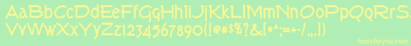 Шрифт TorkBold – жёлтые шрифты на зелёном фоне
