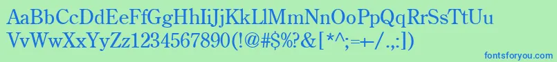 More about CenturyRetrospectiveLightSsiLight Font CenturyRetrospectiveLightSsiLight Font – Blue Fonts on Green Background