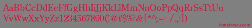 CenturyRetrospectiveLightSsiLight Font – Red Fonts on Gray Background