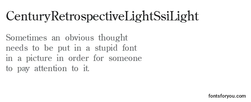 CenturyRetrospectiveLightSsiLight Font